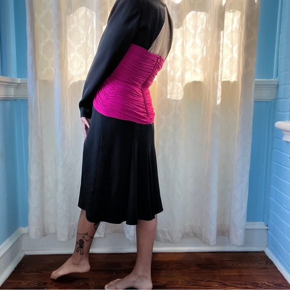 lawrence 100% silk vintage 80s prom dress size 8 - Picture 4 of 8